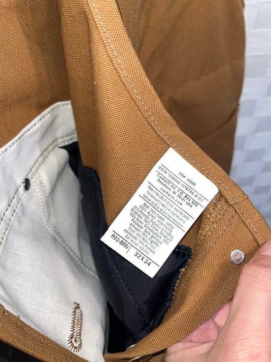 Carhartt Men's Duck Bib Overalls Size 32X34 Quilted Lining Double Knee - Picture 8 of 10